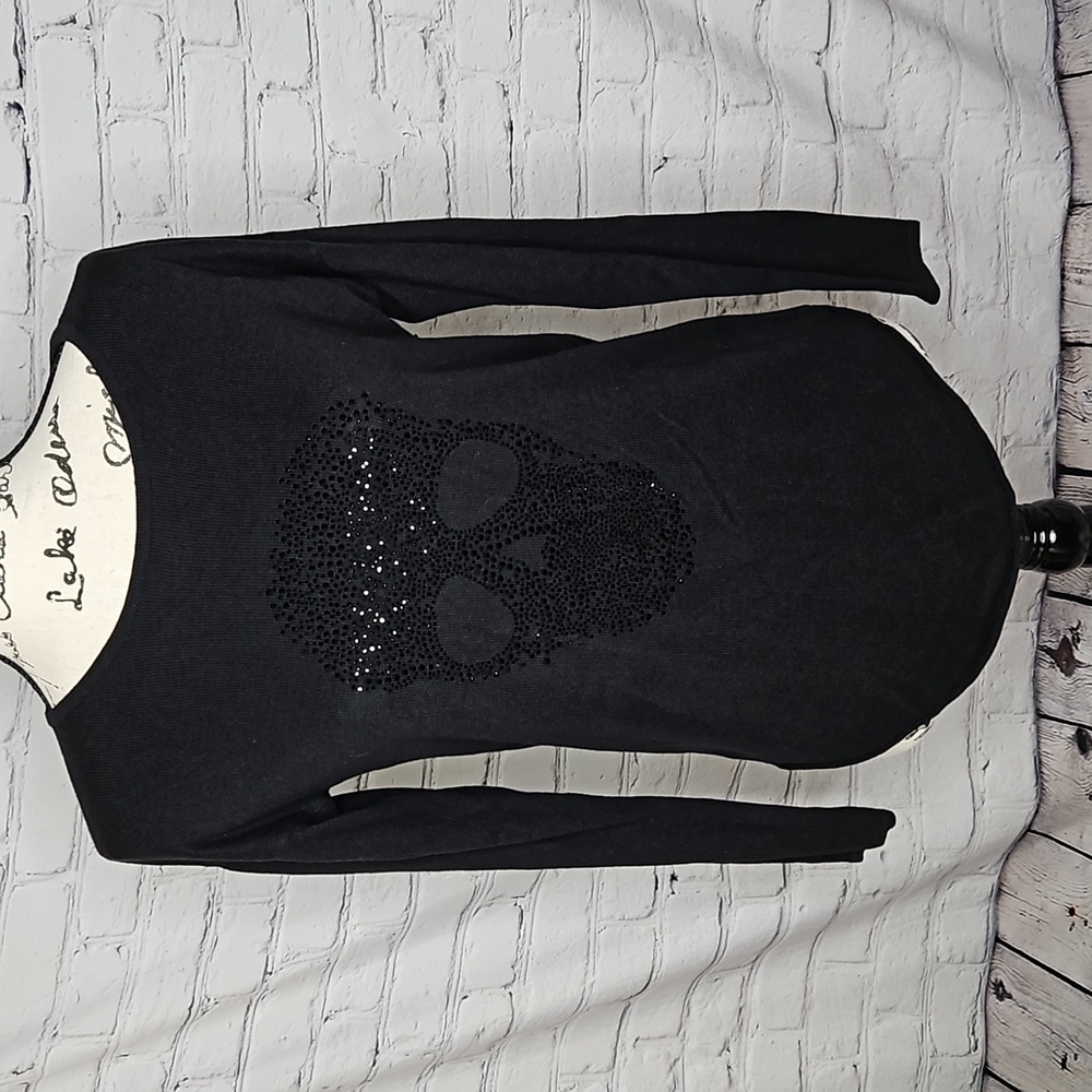 Philosophy Black Skull Sweater